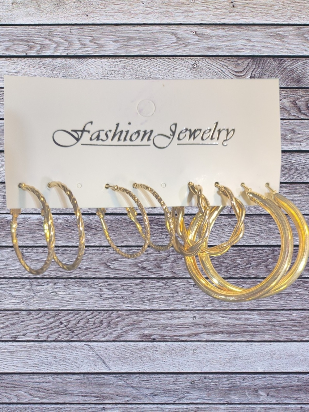 Gold Hoop Earring Set of 4 - Fashion Jewelry